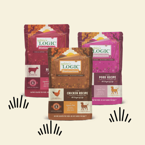 Bags of Nature's Logic dog food