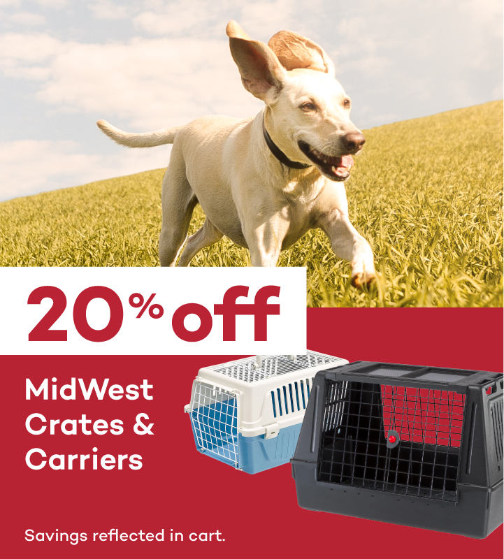 20% Off MidWest Crates & Carriers. Savings reflected at checkout.