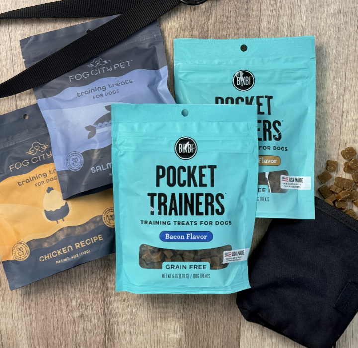 Assortment of Training treats from Bixbi and Fog City.