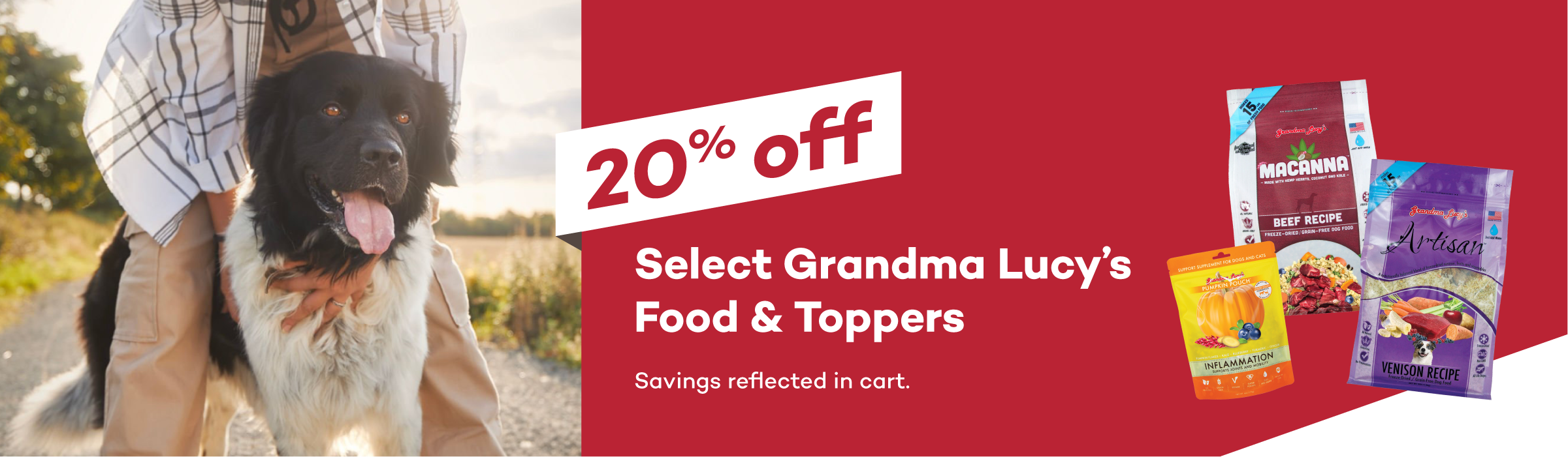 20% off Select Grandma Lucy's Food & Toppers. Savings reflected in cart.