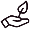 Hand holding leaf icon