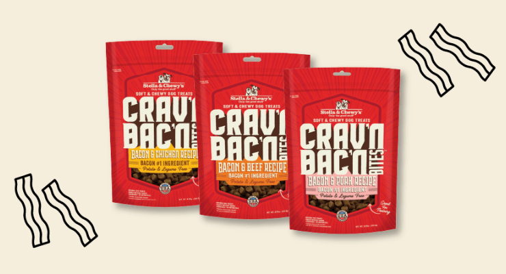 Stella and Chewys cravn bacon dog treats