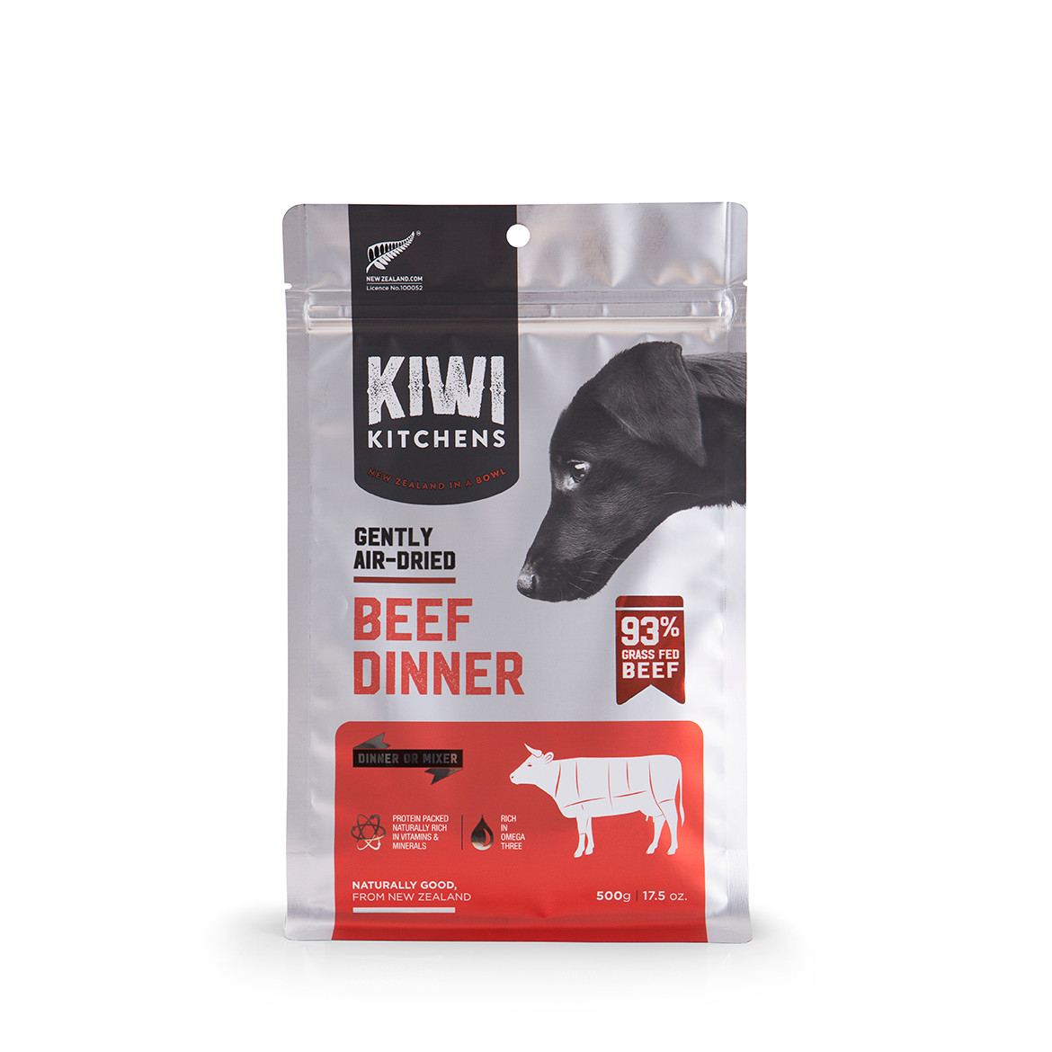 click here to shop Kiwi Kitchens Gently Air-Dried Beef Dinner Dog Food