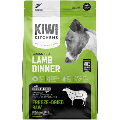 Kiwi Kitchens Grass Fed Lamb Dinner Freeze-Dried Raw Dog Food