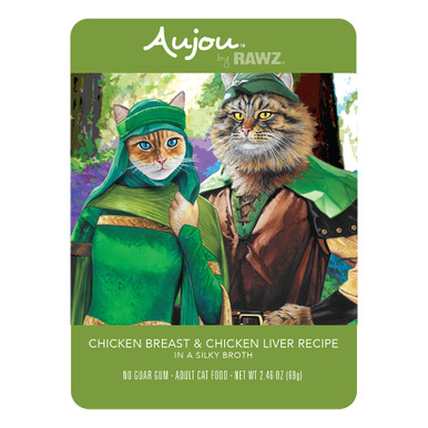 Rawz Aujou Chicken Breast Chicken Liver Recipe Cat Food Pouch