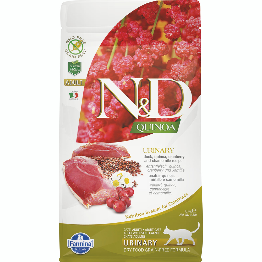 click here to shop Farmina N&D Quinoa Urinary Duck Adult Dry Cat Food