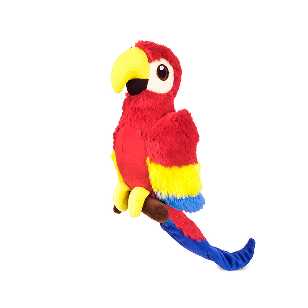 click here to shop P.L.A.Y. Fletching Paula The Parrot Plush Dog Toy