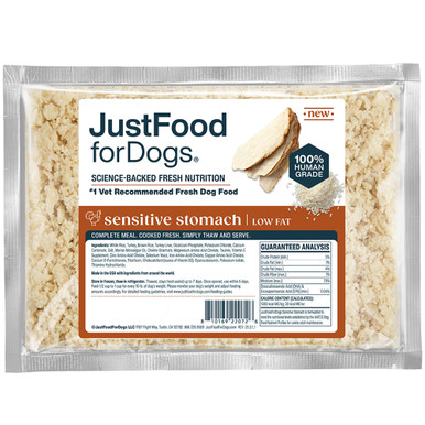 JustFoodforDogs Sensitive Stomach Low Fat Frozen Cooked Dog Food