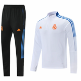 Real Madrid 21/22 Men's White-Black Short Zip Tracksuit