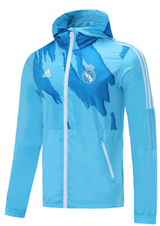 Real Madrid 21/22 Men's Blue Long Zip Windbreaker