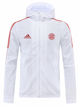 Bayern Munich 21/22 Men's White Long Zip Windbreaker