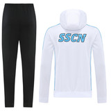 SSC Napoli 22/23 Men's White Hoodie Long Zip Jacket