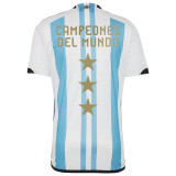Argentina 2022 Winners Trophy Presentation Kid's Home Shirt and Shorts