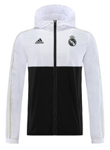 Real Madrid 22/23 Men's White-Black Long Zip Windbreaker