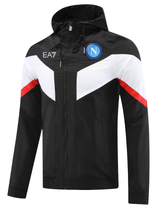 SSC Napoli 22/23 Men's Black Long Zip Windbreaker