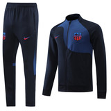 Barcelona 22/23 Men's Black-Blue Long Zip Jacket