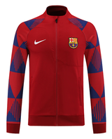 Barcelona 22/23 Men's Red Pattern Long Zip Jacket