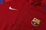 Barcelona 22/23 Men's Red Pattern Long Zip Jacket