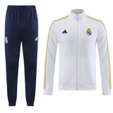 Real Madrid 23/24 Men's White Long Zip Jacket