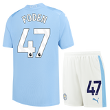 FODEN #47 Manchester City 23/24 Kid's Home Shirt and Shorts - PL Font