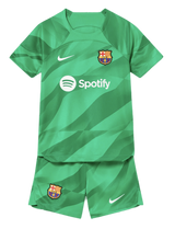 Barcelona 23/24 Kid's Green Goalkeeper Shirt and Shorts