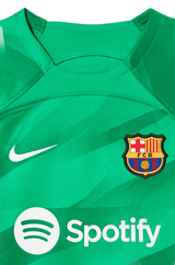 Barcelona 23/24 Kid's Green Goalkeeper Shirt and Shorts