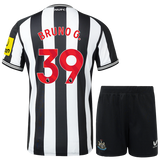 BRUNO G. #39 Newcastle United 23/24 Kid's Home Shirt and Shorts - PL Font