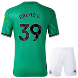 BRUNO G. #39 Newcastle United 23/24 Kid's Away Shirt and Shorts - PL Font