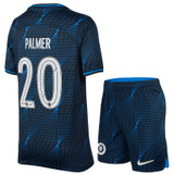 PALMER #20 Chelsea 23/24 Kid's Away Shirt and Shorts - Chelsea Font