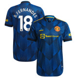 B.FERNANDES #18 Men's 21/22 Authentic Manchester United Third Shirt