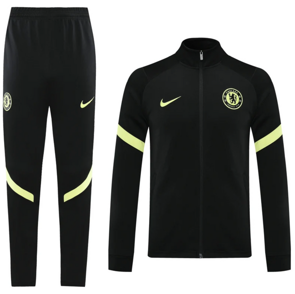 Chelsea 21/22 Men's Black-Black Long Zip Tracksuit