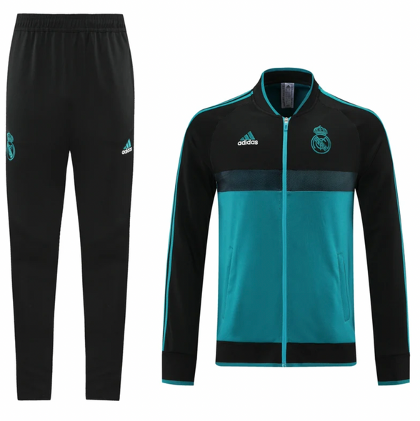 Real Madrid 21/22 Men's Turquoise with Black Long Zip Tracksuit