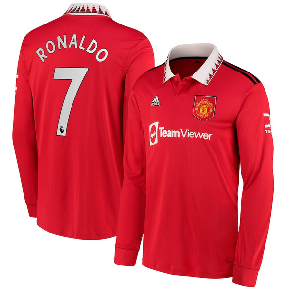 RONALDO #7 Manchester United 22/23 Men's Home Long Sleeve Shirt