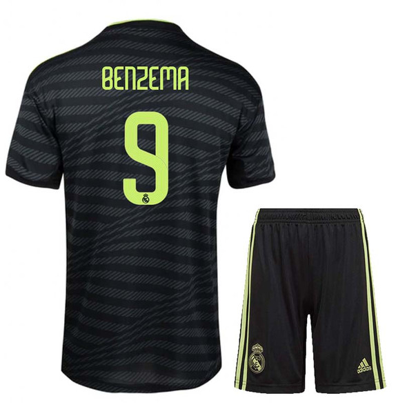 BENZEMA #9 Real Madrid 22/23 Kid's Third Shirt and Shorts