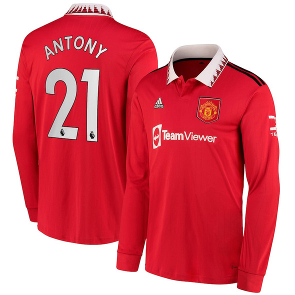 ANTONY #21 Manchester United 22/23 Men's Home Long Sleeve Shirt