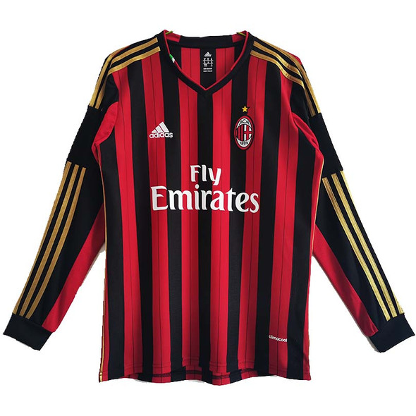 AC Milan 13/14 Men's Home Retro Long Sleeve Shirt