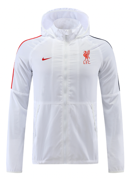 Liverpool 22/23 Men's White Long Zip Windbreaker