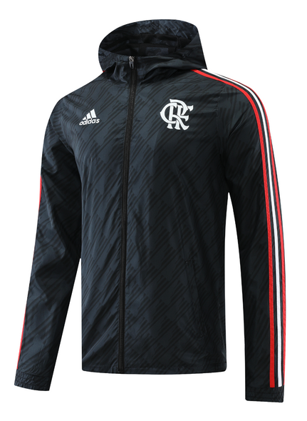 Flamengo 22/23 Men's Black-White Long Zip Windbreaker