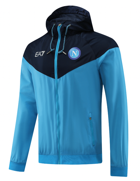 SSC Napoli 22/23 Men's Turquoise Long Zip Windbreaker