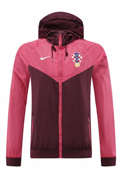 Croatia 22/23 Men's Pink Long Zip Windbreaker