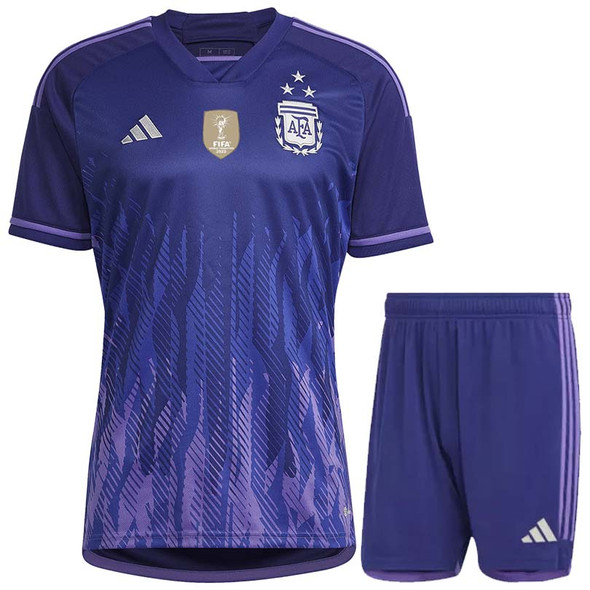 Argentina 2022 Winners Kid's Away Shirt and Shorts