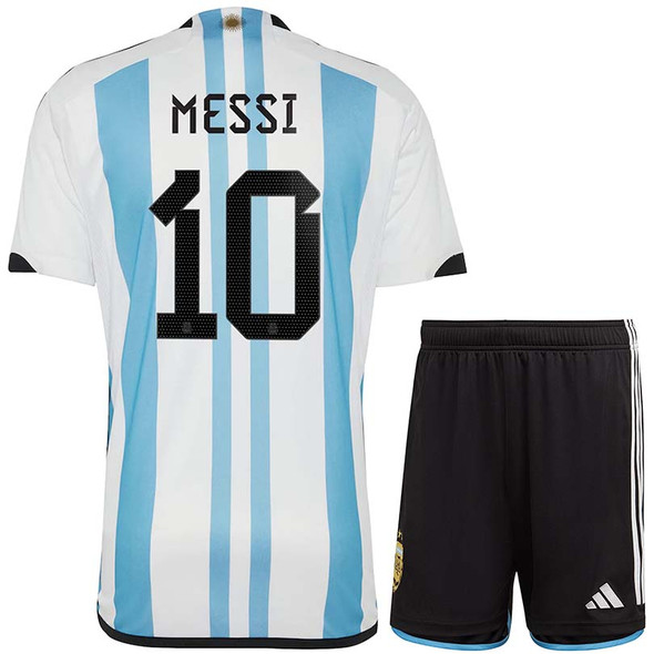 MESSI #10 Argentina 2022 Winners Kid's Home Shirt and Shorts