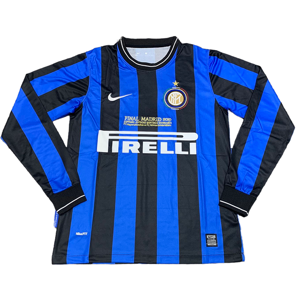 Inter Milan 09/10 Men's Home Long Sleeve Retro Shirt UCL Edition