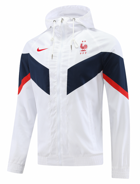 France 22/23 Men's White Long Zip Windbreaker