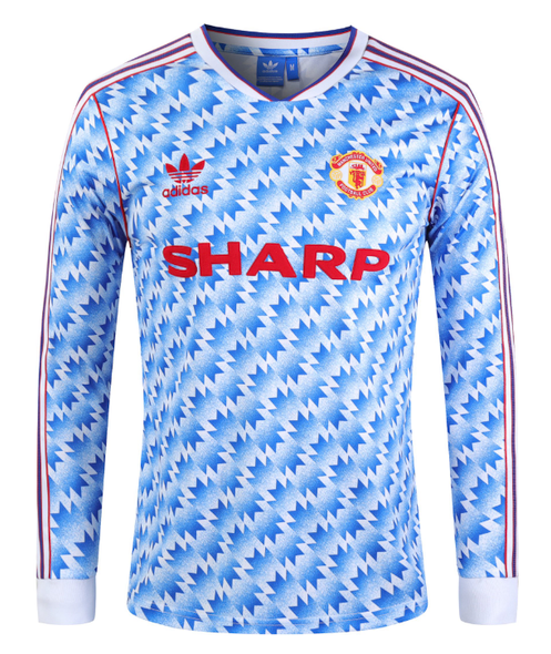 Manchester United 90/92 Men's Away Long Sleeve Retro Shirt