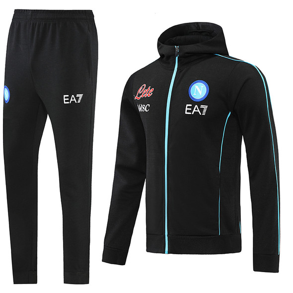 SSC Napoli 22/23 Men's Black-Black Hoodie Tracksuit