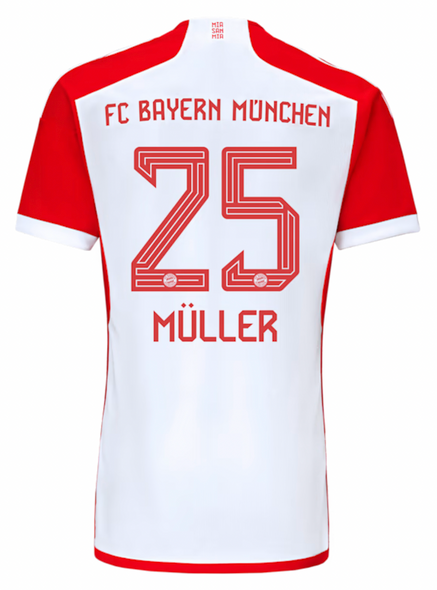 MÜLLER #25 Bayern Munich 23/24 Stadium Men's Home Shirt
