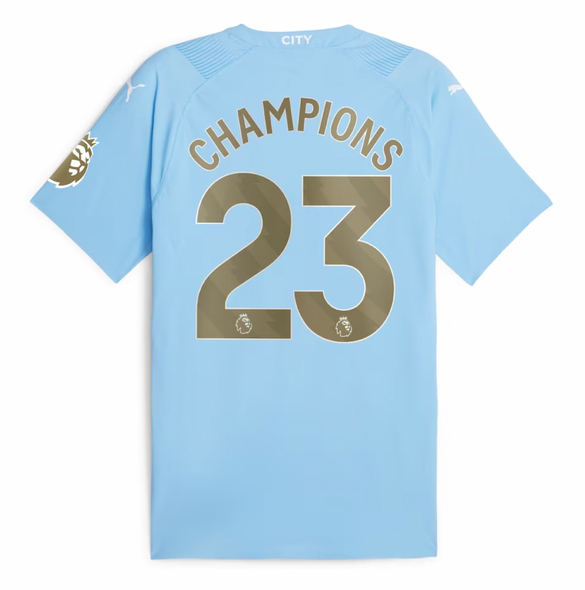 CHAMPIONS #23 Manchester City 23/24 Authentic Men's Home Shirt