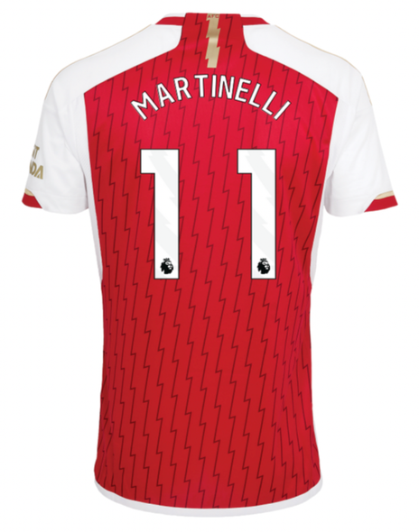 MARTINELLI #11 Arsenal 23/24 Stadium Men's Home Shirt - PL Font