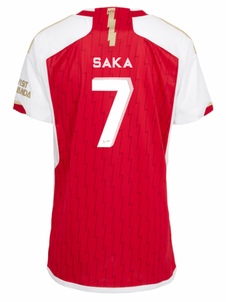 SAKA #7 Arsenal 23/24 Women's Home Shirt - Arsenal Font